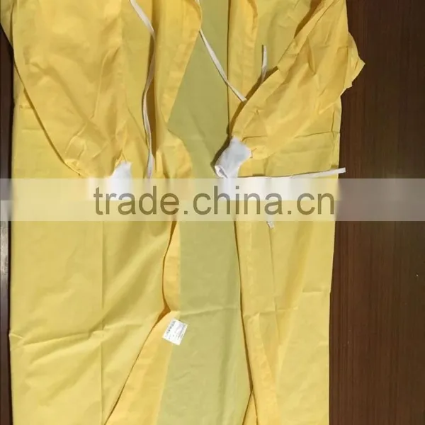 Disposable Yellow Isolation Gown With Knitted Cuff photo-2