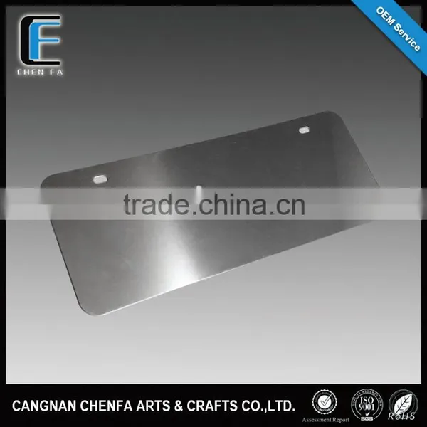 Hot Sale Car License Plate American Standard Nature Color Stainless Steel Embossed Blank License Plate ,Metal Car Number Plate