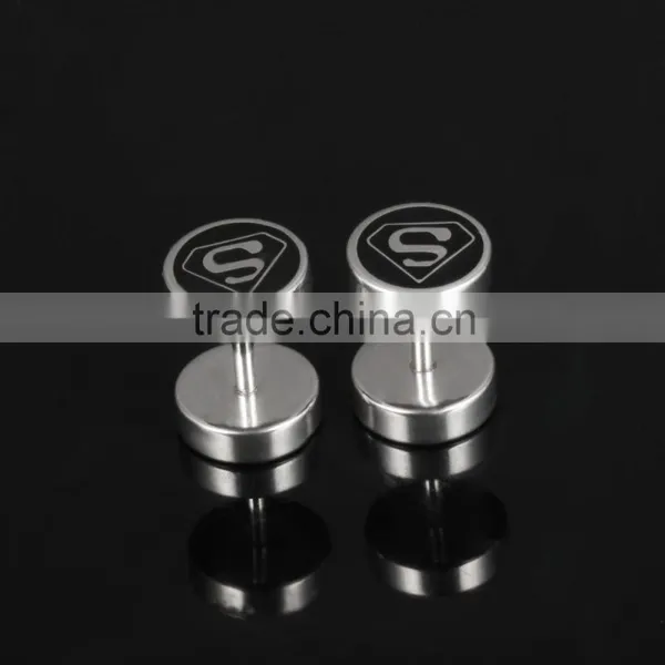 2016 Fashion Stainless Steel Body Jewelry Famous Brand Superman Personalized Earring photo-2