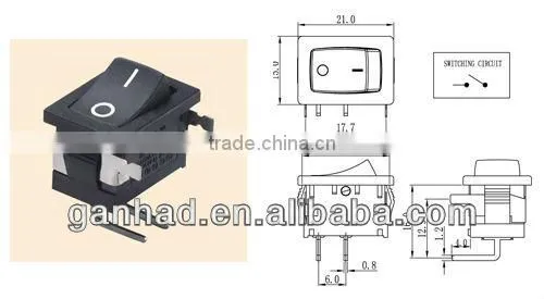Single Pole Blue Lighted Rocker Switch