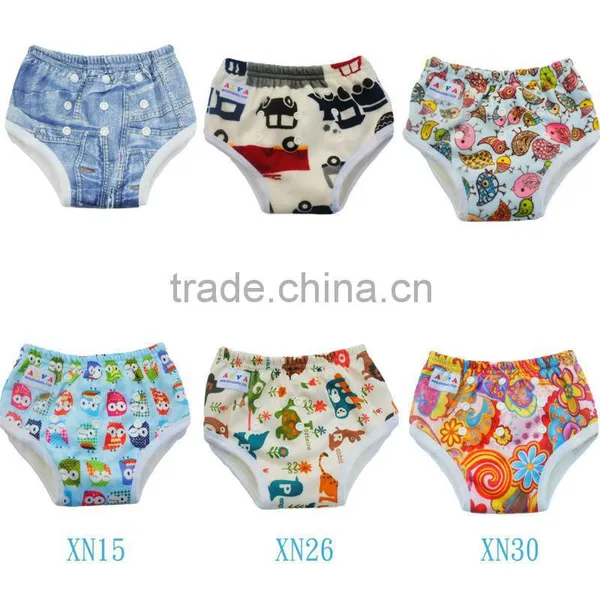 Cute Animal Pattern Bamboo Baby Training Pants Whalesale With 2-layer Insert