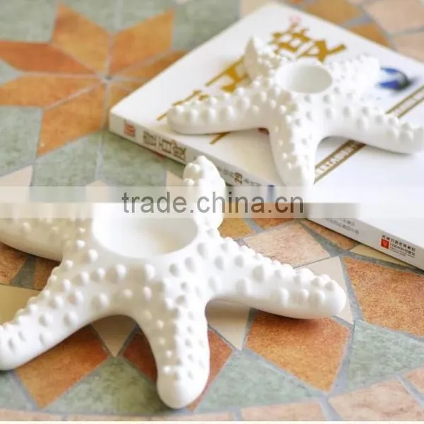 One Pair Creative Ceramic Starfish Candle Holder,Starfish Tea Light photo-5