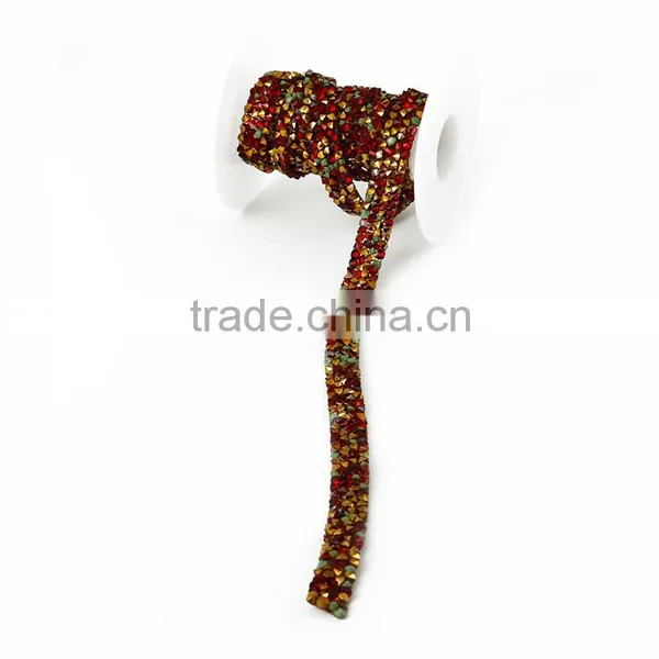 Hot Fix Adhesive Wedding Trim Crystal Beaded Chains photo-2