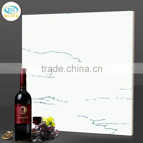 Classic Bianco White Black Line Grain Vitrified Polished Porcelain Floor Tile photo-2