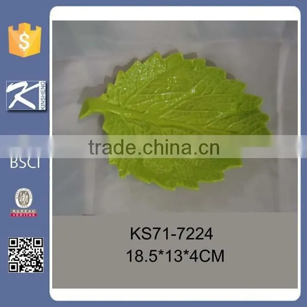 2015 New Design Ceramic Leaf Plate Home Decoration