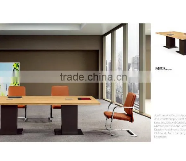 Luxury Conference Table Aluminum MFC Office Desk Table Veneer Melamine Faced photo-6