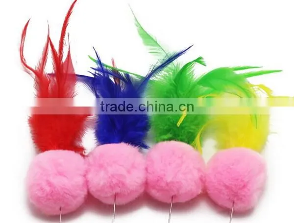Funny Kitten Cat Toy Mouse On A Rod Teaser Belling Feather Play Pet Dangler Wand photo-4