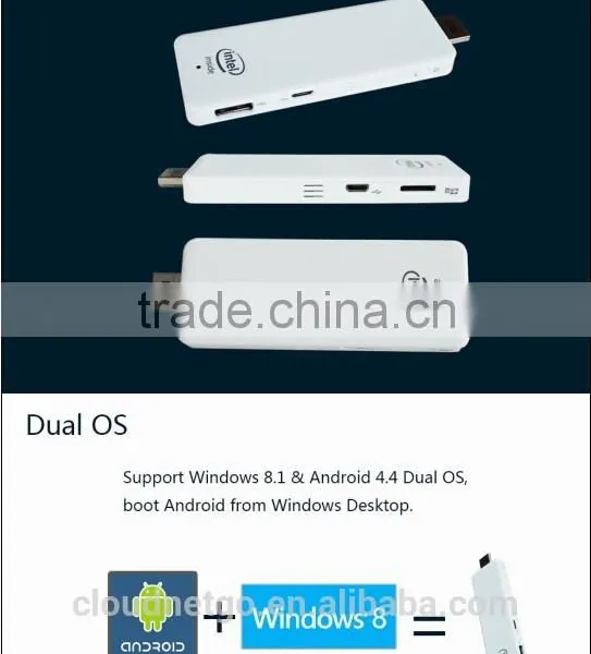 New Arrival!!Cloudnetgo Dual OS Mini pc Support Win 8.1 Android 4.4 In Chipset Z3735F 2G+32G/Intel HDMI Dongle With Wifi BT 4.0 photo-3
