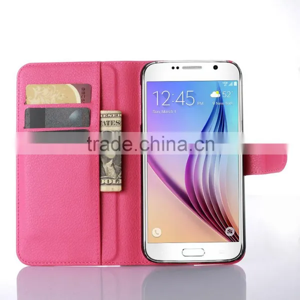 High Quality Leather Holster Card Wallet Folio Stand Flip Case Cover for Samsung GALAXY S7 Plus photo-5