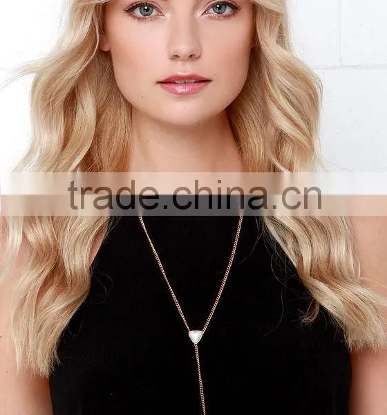 New Fancy Design Bubble Tassel Chain Neckalces Jewelry Turquoise Kallaite Rectangular Stick Pendant Chain Stereo Necklaces photo-3
