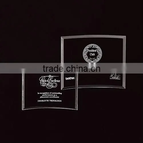 Chian Supply Jade Crystal Glass Bending Furnace Awards Engraved With Logo(F-0002)