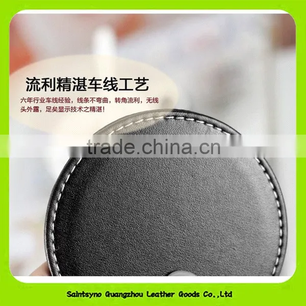 16031 Houseware Good Quality Cheap Leather Glass Coaster Round Shape photo-4