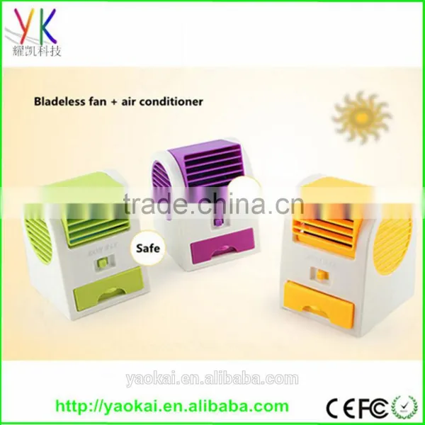 2016 NEW Hot Portable USB Mini Small Fan Cooling Desktop USB Battery Two Way Power Air Conditioner Bladeless Fan photo-6