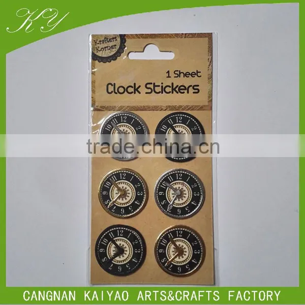 Handmade Sticker Clock Shape Paper Sticker