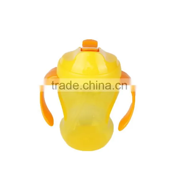 Colorful Cute Designed Plastic Baby Drinking Bottle With Handle Sippy Cup With Straw photo-2