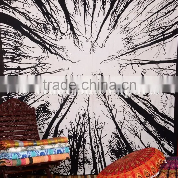 Bohmian Indian Rich & Bright Queen Urban Tree of Life Wall Art Cotton Bedspread. photo-4