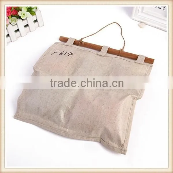 Cusomized Cotton Linen Jute Wall Hanging Storage Bag photo-3
