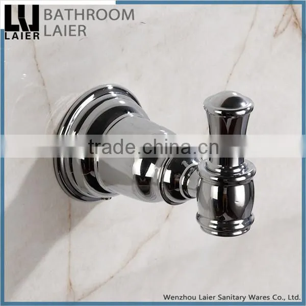Customized High Quality Zinc Alloy Chrome Finishing Bathroom Sanitary Items Wall Mounted Double Robe Hook photo-4