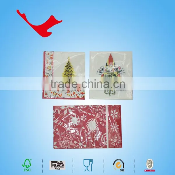 1/4 Folded High Quality Colored Tissue Paper Napkin,Christmas Tableware photo-6