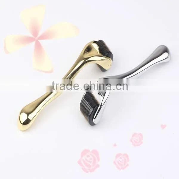 Acne Treatment Golden Derma Roller,540 Needles Titanium Face Skin Micro Needle Roller -L015 photo-2