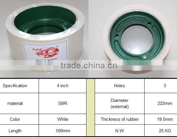 white PU rubber roller for rice sheller