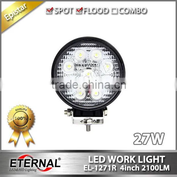 4in 27W Round 4x4 Racing Powersports Motorcycle ATV UTV Driving Spot Led Work Light Bar photo-2