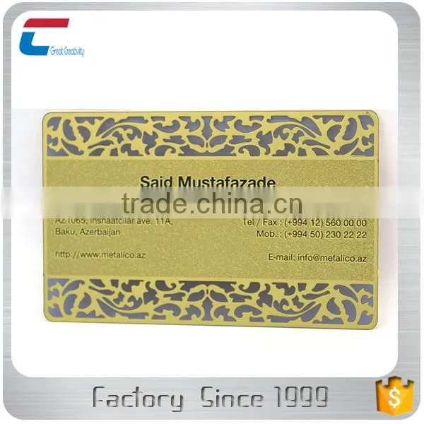 Custom Printable Matte Gold Brass Metal Card photo-3