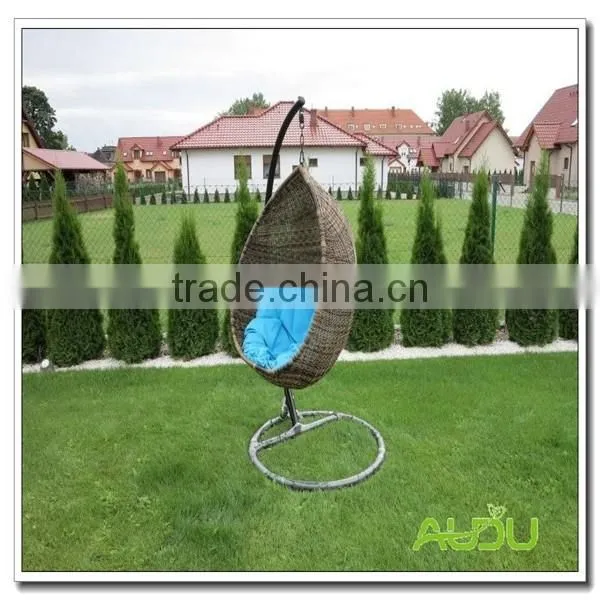 Audu Wicker Swing Chair,Swing Chair With Blue Cushion photo-2