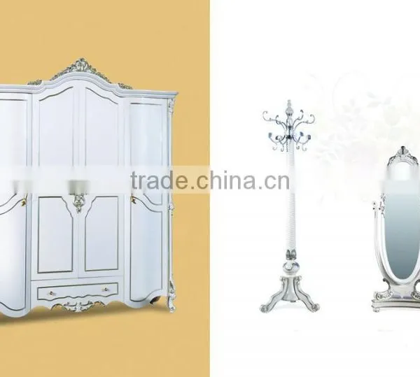 Bisini Royal Wardrobe Furniture, Luxury 3 Door Solid Wood Wardrobe Bedroom Furniture, White Bedroom Wardrobe photo-3