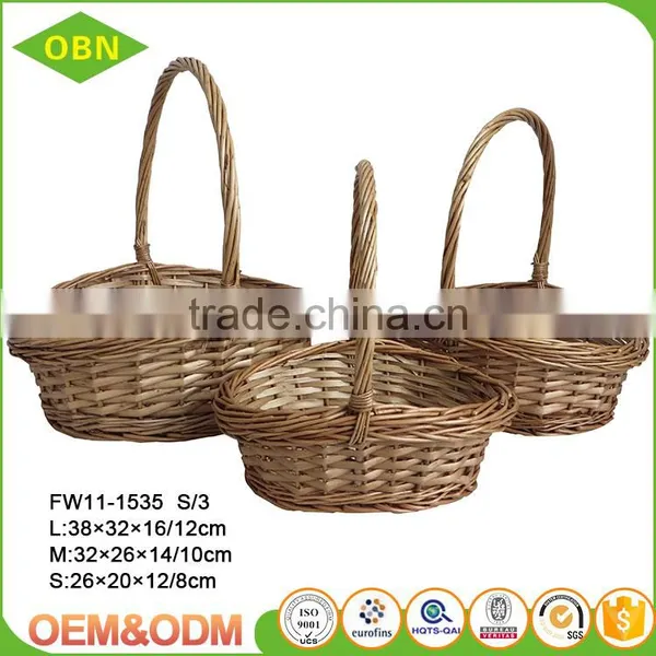 Wholesale Cheap Handmade Willow Woven Wicker Fruits Basket With Handle photo-6