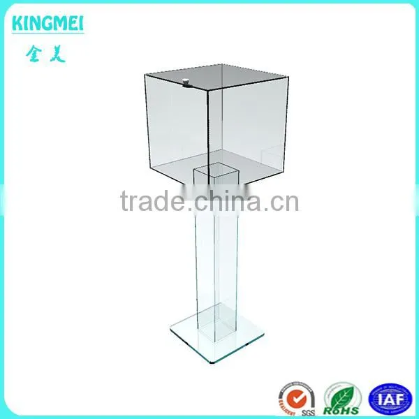 2016 Cheaper Floor Standing Acrylic Jewelry Display Box With Lock photo-3