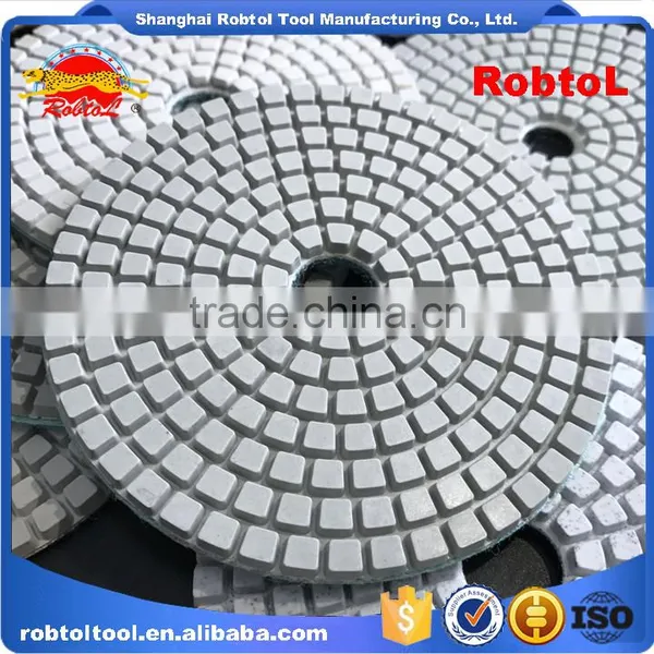 3" 100# Diamond Polishing Pads Hook and Loop Flexible Marble Granite Concrete Stone Wet Dry Grinding Floor Disc photo-5