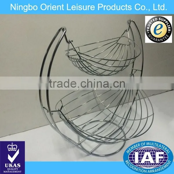Double Tier Metal Fruit / Vegetables Basket Stand photo-3