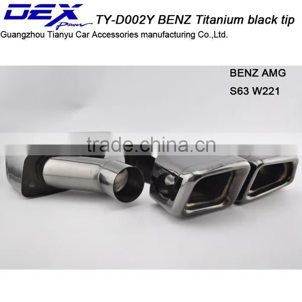 Car Titanium Black Tip Ben z E63 W221 Exhaust Pipe photo-6