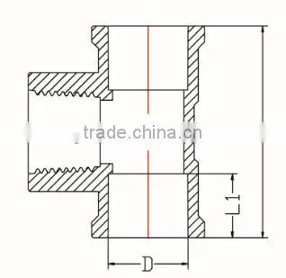 HIGH QUANLITY FEMALE TEE OF PVC DIN STANDARD FITTINGS FOR WATER SUPPLY photo-2