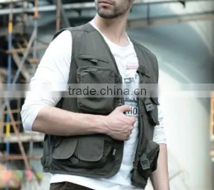 Worested Cotton and Polyester Hawking Fishing Hunting Vest With Multipockets photo-2