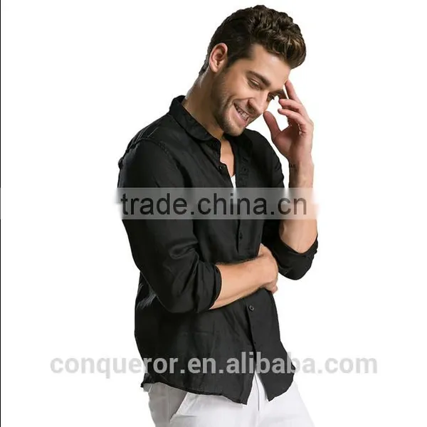 Men's White Linen Shirt HOT! MSRL0043 photo-5