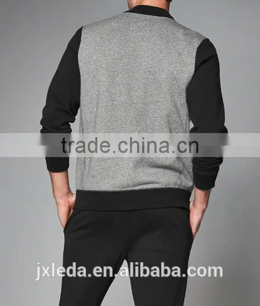 Men's Color Block Full Zipper Design Bomber Jacket With Rib Hem photo-2