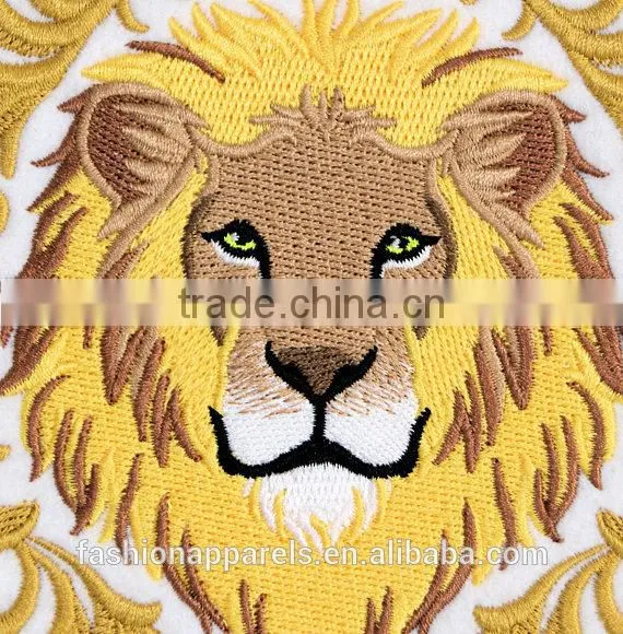 Custom High Quality Embroidered Lion Patch for Clothes Embroidery Patch Made in China Choose Size/color photo-2