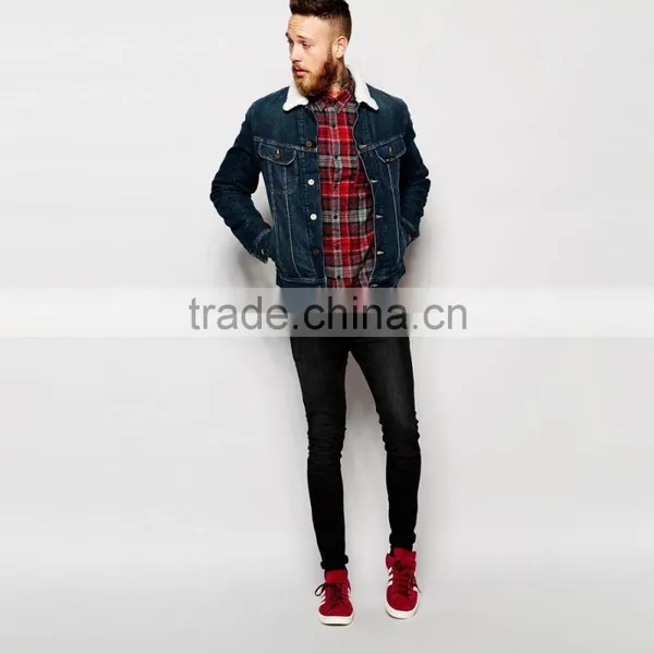 Winter Fashion Warm Black Denim Jacket Men With Fur photo-4