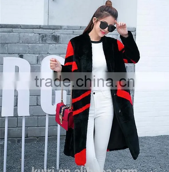 2016 Winter 100% Real Rex Rabbit Fur Coat Women's Genuine Rex Rabbit Fur Coat Long Style Fashion photo-3