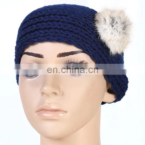 Popular Style Women Men Headband Acrylic Winter Headband With Pom photo-2
