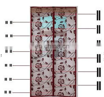 High Quality Flocking Summer Anti Mosquito Magnetic Screen Door Portiere Screen Door With Magnetic Stripe photo-6