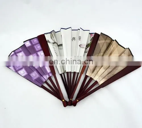 High Quality 26cmL Fabric Bamboo Folding Fan photo-6