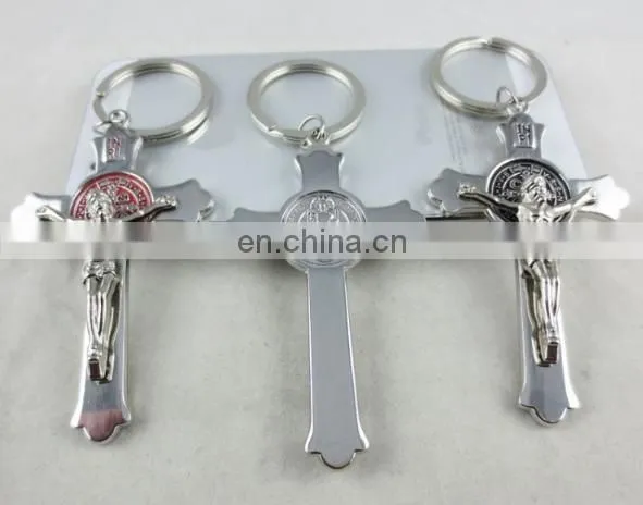 Wholesale Metal Cross Keychain, Jesus Religious Keychain, Promotional Gift Keychain photo-2