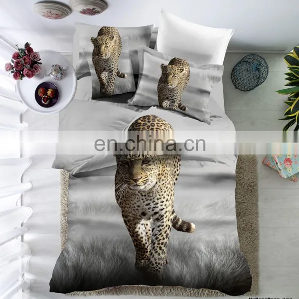 Home Textile 100% Polyester Animal Style 4 Piece Digital Wolf 3D Bedding Duvet Cover Set photo-3