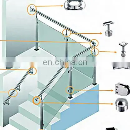 Design Fashion Stair Glass Stainless Steel Railing photo-7