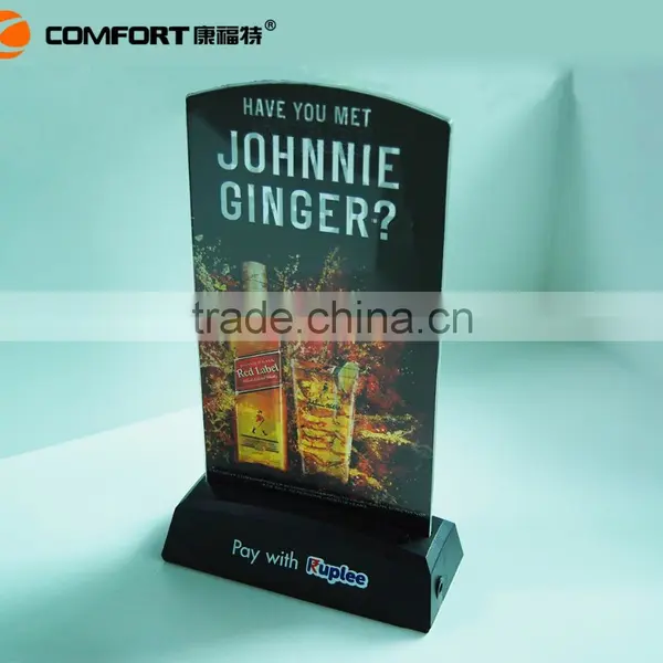 Led Illumunated Tent Table Flashing Menu Holder photo-2