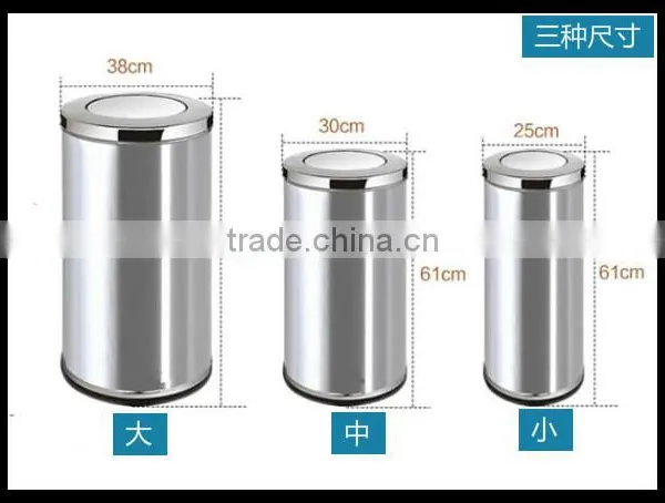 Wave Cover Stainless Steel Trash Can photo-2