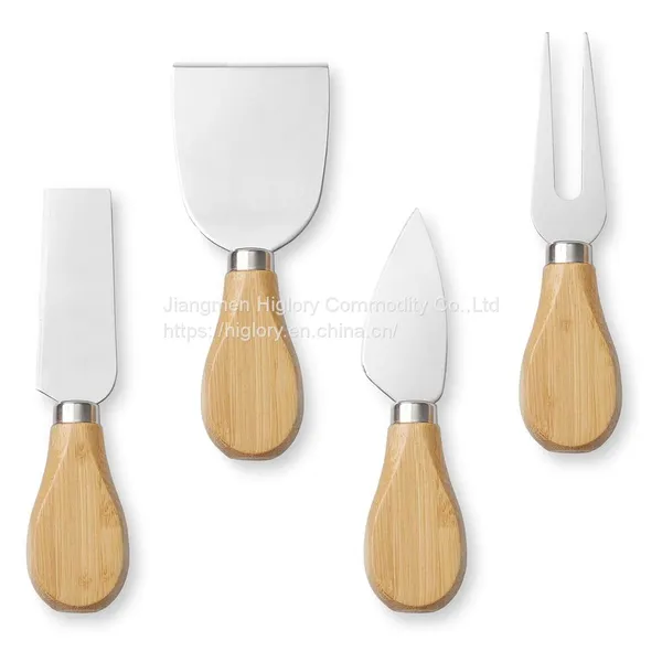 Wholesale Bamboo Wood Cheese Boards and Knife Set Bamboo Serving Platter Cheese Cutting Board Set photo-4